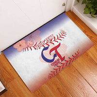 Custom Baseball Chinese Taipei Rubber Doormat National Plum Blossom - Dynamic Style - Wonder Print Shop