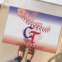 Custom Baseball Chinese Taipei Rubber Doormat National Plum Blossom - Dynamic Style - Wonder Print Shop
