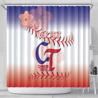 Custom Baseball Chinese Taipei Shower Curtain National Plum Blossom - Dynamic Style