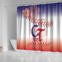 Custom Baseball Chinese Taipei Shower Curtain National Plum Blossom - Dynamic Style