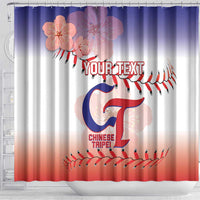 Custom Baseball Chinese Taipei Shower Curtain National Plum Blossom - Dynamic Style
