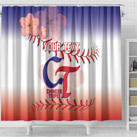 Custom Baseball Chinese Taipei Shower Curtain National Plum Blossom - Dynamic Style
