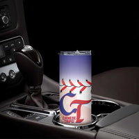 Custom Baseball Chinese Taipei Skinny Tumbler National Plum Blossom - Dynamic Style - Wonder Print Shop