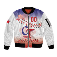 Custom Baseball Chinese Taipei Sleeve Zip Bomber Jacket National Plum Blossom - Dynamic Style - Wonder Print Shop