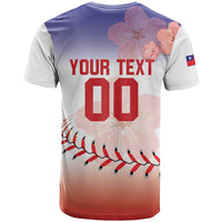 Custom Baseball Chinese Taipei T Shirt National Plum Blossom - Dynamic Style - Wonder Print Shop