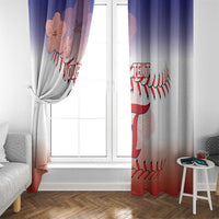 Custom Baseball Chinese Taipei Window Curtain National Plum Blossom - Dynamic Style - Wonder Print Shop