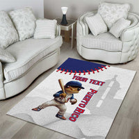 Custom Baseball Puerto Rico Area Rug Coqui Mascot - Dynamic Style - Wonder Print Shop