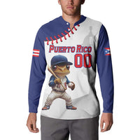 Custom Baseball Puerto Rico Button Sweatshirt Coqui Mascot - Dynamic Style - Wonder Print Shop