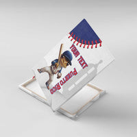 Custom Baseball Puerto Rico Canvas Wall Art Coqui Mascot - Dynamic Style - Wonder Print Shop