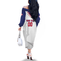 Custom Baseball Puerto Rico Family Matching Off The Shoulder Long Sleeve Dress and Hawaiian Shirt Coqui Mascot - Dynamic Style - Wonder Print Shop