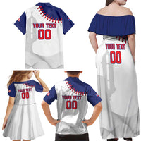 Custom Baseball Puerto Rico Family Matching Off Shoulder Maxi Dress and Hawaiian Shirt Coqui Mascot - Dynamic Style - Wonder Print Shop