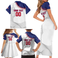 Custom Baseball Puerto Rico Family Matching Short Sleeve Bodycon Dress and Hawaiian Shirt Coqui Mascot - Dynamic Style - Wonder Print Shop