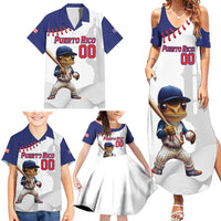 Custom Baseball Puerto Rico Family Matching Summer Maxi Dress and Hawaiian Shirt Coqui Mascot - Dynamic Style - Wonder Print Shop