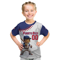 Custom Baseball Puerto Rico Kid T Shirt Coqui Mascot - Dynamic Style - Wonder Print Shop