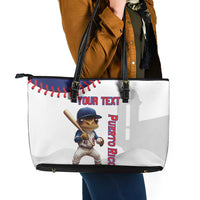 Custom Baseball Puerto Rico Leather Tote Bag Coqui Mascot - Dynamic Style - Wonder Print Shop