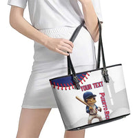 Custom Baseball Puerto Rico Leather Tote Bag Coqui Mascot - Dynamic Style - Wonder Print Shop