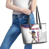 Custom Baseball Puerto Rico Leather Tote Bag Coqui Mascot - Dynamic Style - Wonder Print Shop