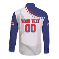 Custom Baseball Puerto Rico Long Sleeve Button Shirt Coqui Mascot - Dynamic Style - Wonder Print Shop