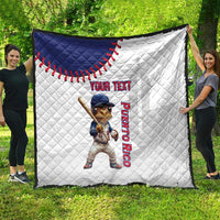 Custom Baseball Puerto Rico Quilt Coqui Mascot - Dynamic Style - Wonder Print Shop