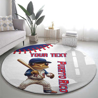 Custom Baseball Puerto Rico Round Carpet Coqui Mascot - Dynamic Style