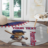 Custom Baseball Puerto Rico Round Carpet Coqui Mascot - Dynamic Style