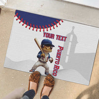 Custom Baseball Puerto Rico Rubber Doormat Coqui Mascot - Dynamic Style - Wonder Print Shop