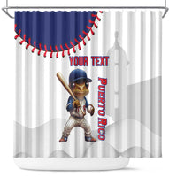 Custom Baseball Puerto Rico Shower Curtain Coqui Mascot - Dynamic Style