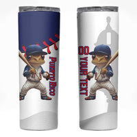 Custom Baseball Puerto Rico Skinny Tumbler Coqui Mascot - Dynamic Style - Wonder Print Shop