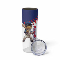 Custom Baseball Puerto Rico Skinny Tumbler Coqui Mascot - Dynamic Style - Wonder Print Shop