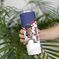 Custom Baseball Puerto Rico Skinny Tumbler Coqui Mascot - Dynamic Style - Wonder Print Shop