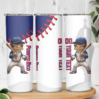 Custom Baseball Puerto Rico Skinny Tumbler Coqui Mascot - Dynamic Style - Wonder Print Shop