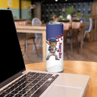 Custom Baseball Puerto Rico Skinny Tumbler Coqui Mascot - Dynamic Style - Wonder Print Shop