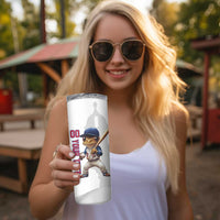 Custom Baseball Puerto Rico Skinny Tumbler Coqui Mascot - Dynamic Style - Wonder Print Shop