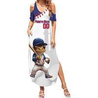 Custom Baseball Puerto Rico Summer Maxi Dress Coqui Mascot - Dynamic Style - Wonder Print Shop