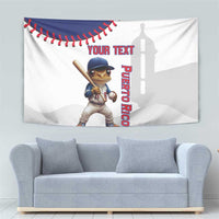 Custom Baseball Puerto Rico Tapestry Coqui Mascot - Dynamic Style - Wonder Print Shop