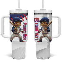 Custom Baseball Puerto Rico Tumbler With Handle Coqui Mascot - Dynamic Style - Wonder Print Shop