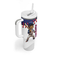 Custom Baseball Puerto Rico Tumbler With Handle Coqui Mascot - Dynamic Style - Wonder Print Shop