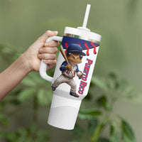 Custom Baseball Puerto Rico Tumbler With Handle Coqui Mascot - Dynamic Style - Wonder Print Shop