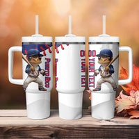 Custom Baseball Puerto Rico Tumbler With Handle Coqui Mascot - Dynamic Style - Wonder Print Shop