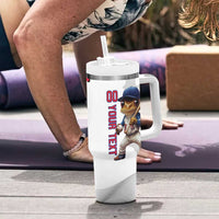 Custom Baseball Puerto Rico Tumbler With Handle Coqui Mascot - Dynamic Style - Wonder Print Shop