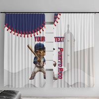 Custom Baseball Puerto Rico Window Curtain Coqui Mascot - Dynamic Style - Wonder Print Shop