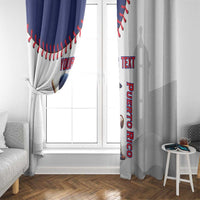 Custom Baseball Puerto Rico Window Curtain Coqui Mascot - Dynamic Style - Wonder Print Shop