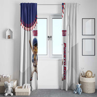 Custom Baseball Puerto Rico Window Curtain Coqui Mascot - Dynamic Style - Wonder Print Shop