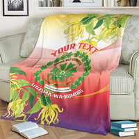 Personalized Comoros Blanket Coat Of Arms Mix Ylang Ylang Flower