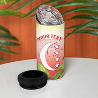 Personalized Comoros 4 in 1 Can Cooler Tumbler Coat Of Arms Mix Ylang Ylang Flower - Wonder Print Shop