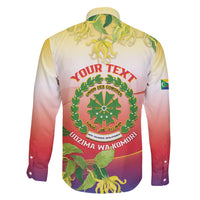 Personalized Comoros Family Matching Tank Maxi Dress and Hawaiian Shirt Coat Of Arms Mix Ylang Ylang Flower - Wonder Print Shop