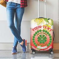 Personalized Comoros Luggage Cover Coat Of Arms Mix Ylang Ylang Flower - Wonder Print Shop