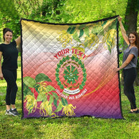 Personalized Comoros Quilt Coat Of Arms Mix Ylang Ylang Flower - Wonder Print Shop