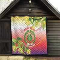 Personalized Comoros Quilt Coat Of Arms Mix Ylang Ylang Flower - Wonder Print Shop
