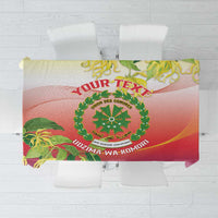 Personalized Comoros Tablecloth Coat Of Arms Mix Ylang Ylang Flower - Wonder Print Shop